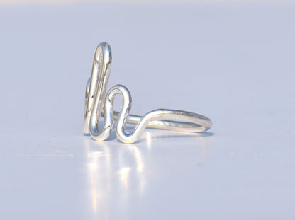 Silver Heart  Ring, 925 Sterling Silver Ring, Fine Ring, Women Ring, Statement Ring, Knuckle Ring, Wave Ring, Anniversary Gift, Gift For Her