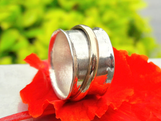Spinner Ring, Sterling Silver Ring, Fidget Ring, Chunky Ring, Statement Jewelry, Unisex Band, Birthday Gift, Gift For Her, Bohemian Jewelry