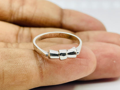 Solid Bow Design Ring, Sterling Silver Ring, Unisex Jewelry, Handmade Ring, Bohemian Ring, Gypsy Ring, Vintage Ring, Boho Jewelry,Party Ring