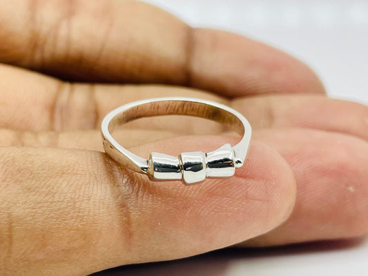 Solid Bow Design Ring, Sterling Silver Ring, Unisex Jewelry, Handmade Ring, Bohemian Ring, Gypsy Ring, Vintage Ring, Boho Jewelry,Party Ring