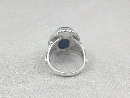 Natural Lapis Lazuli Ring, 925 Sterling Silver Ring, Lapis Ring, Lapis Lazuli Jewelry, Oval Gemstone Ring, Handmade Ring, Rings For Woman