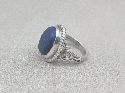 Natural Lapis Lazuli Ring, 925 Sterling Silver Ring, Lapis Ring, Lapis Lazuli Jewelry, Oval Gemstone Ring, Handmade Ring, Rings For Woman
