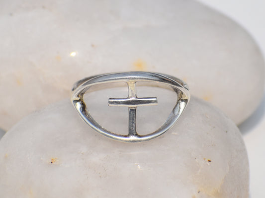 Silver Symbol Ring, Handmade Ring, Boho Ring, Jesus Christ Ring, Promise Ring, Ring For Her, Unique Ring, Statement Ring, Protection Jewelry
