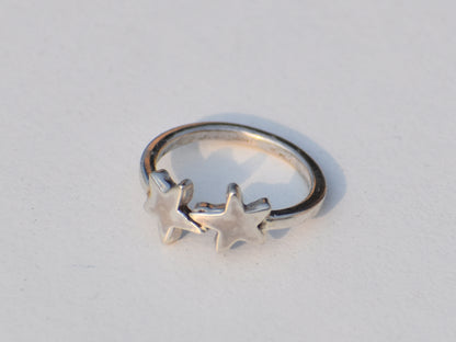 Double Star Ring, 925 Sterling Silver Ring, Handmade Ring, Dainty Ring, Bohemian Ring, Anniversary Ring, Wedding Ring,Midi Ring, Woman Ring