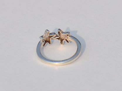Double Star Ring, 925 Sterling Silver Ring, Handmade Ring, Dainty Ring, Bohemian Ring, Anniversary Ring, Wedding Ring,Midi Ring, Woman Ring