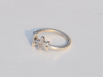 Double Star Ring, 925 Sterling Silver Ring, Handmade Ring, Dainty Ring, Bohemian Ring, Anniversary Ring, Wedding Ring,Midi Ring, Woman Ring