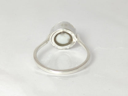 Pearl Ring, Gemstone Ring, Sterling Silver Ring, Handmade Ring, Vintage Jewelry, Unisex Ring, Birthstone Ring, Stone Ring, Anniversary Gift