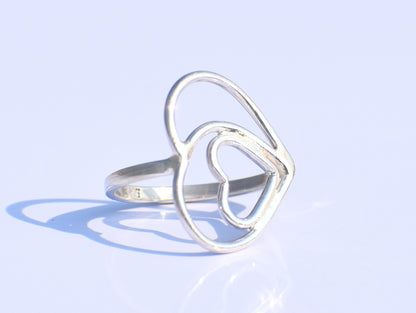 Heart Ring, Silver Heart Ring, Handmade Ring, 925 Silver Ring, Stacking Ring, Promise Ring, Anniversary Gift, Gift For Her, Bohemian Jewelry