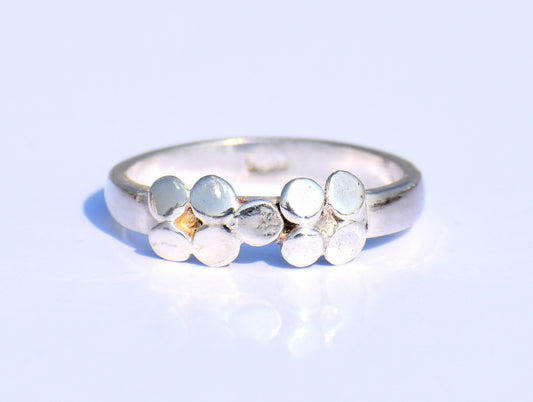 Pebble Ring, Small Dots Ring, Thin Band Ring, Silver Ring, Engagement Ring, Statement Ring, Women Ring, Signet Ring, Gift For Her, Boho Ring