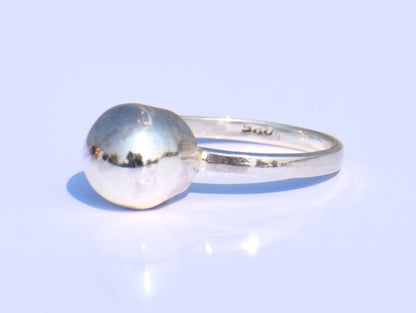 Silver Ball Ring, Silver Jewelry, Handmade Jewelry, Wedding Jewelry,  Engagement Jewelry, Women's Ring, Signet Ring, Promise Ring, Boho Ring