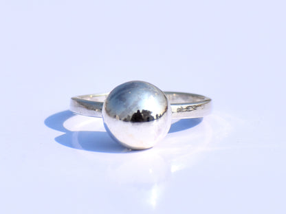 Silver Ball Ring, Silver Jewelry, Handmade Jewelry, Wedding Jewelry,  Engagement Jewelry, Women's Ring, Signet Ring, Promise Ring, Boho Ring