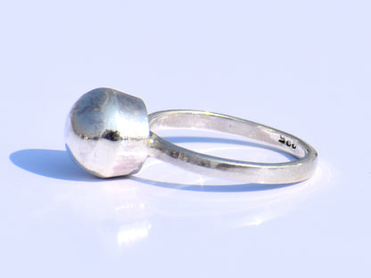 Silver Ball Ring, Silver Jewelry, Handmade Jewelry, Wedding Jewelry,  Engagement Jewelry, Women's Ring, Signet Ring, Promise Ring, Boho Ring