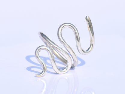 Snake Ring, Sterling Silver Ring, Snake Wrap Ring, Snake Reptile Jewelry, Adjustable Ring, Handmade Ring, Knuckle Ring, Gift For Her