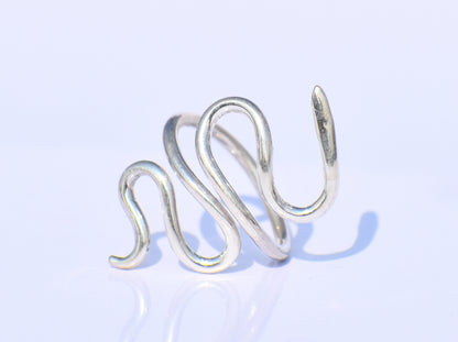 Snake Ring, Sterling Silver Ring, Snake Wrap Ring, Snake Reptile Jewelry, Adjustable Ring, Handmade Ring, Knuckle Ring, Gift For Her