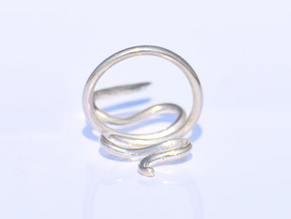 Snake Ring, Sterling Silver Ring, Snake Wrap Ring, Snake Reptile Jewelry, Adjustable Ring, Handmade Ring, Knuckle Ring, Gift For Her
