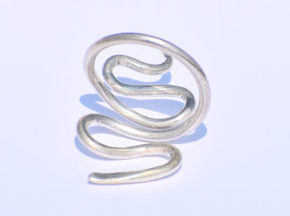Snake Ring, Sterling Silver Ring, Snake Wrap Ring, Snake Reptile Jewelry, Adjustable Ring, Handmade Ring, Knuckle Ring, Gift For Her