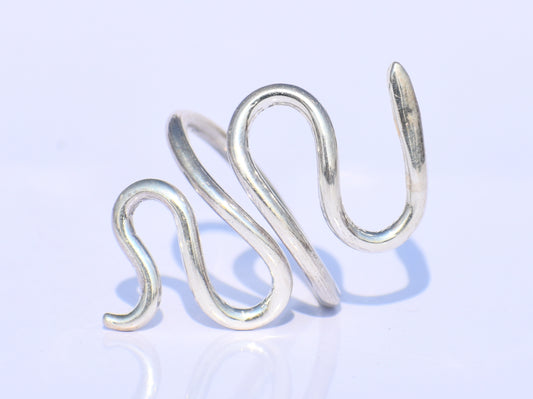 Snake Ring, Sterling Silver Ring, Snake Wrap Ring, Snake Reptile Jewelry, Adjustable Ring, Handmade Ring, Knuckle Ring, Gift For Her