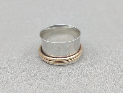 Spinner Ring, Dual Spinner, Meditation Ring, Gypsy Band, Sterling Silver Ring, Handmade Jewelry, Yoga Band, Statement Jewelry, Gift For Her