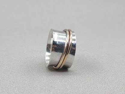Spinner Ring, Dual Spinner, Meditation Ring, Gypsy Band, Sterling Silver Ring, Handmade Jewelry, Yoga Band, Statement Jewelry, Gift For Her