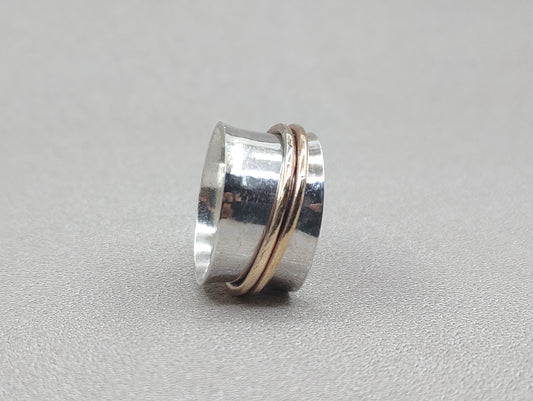 Spinner Ring, Dual Spinner, Meditation Ring, Gypsy Band, Sterling Silver Ring, Handmade Jewelry, Yoga Band, Statement Jewelry, Gift For Her