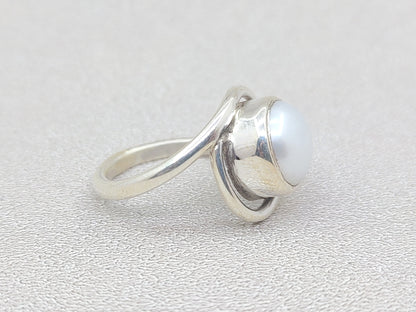 Pearl Ring, Gemstone Ring, June Birthstone, Handmade Ring, Sterling Silver Ring, Promise Ring, Statament Ring, Anniversary Gift, Women Gift