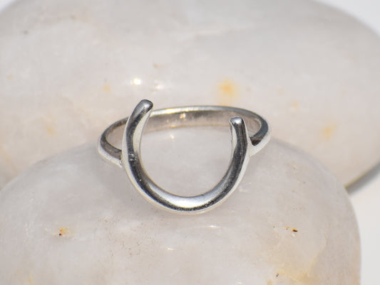Crescent Moon Ring, 925 Sterling Silver Ring, Handmade C Alphabet Ring, Knuckle Ring, Statement Ring, Everyday Stackable Ring, Gift For Her