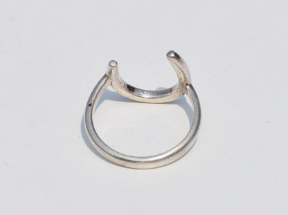 Crescent Moon Ring, 925 Sterling Silver Ring, Handmade C Alphabet Ring, Knuckle Ring, Statement Ring, Everyday Stackable Ring, Gift For Her