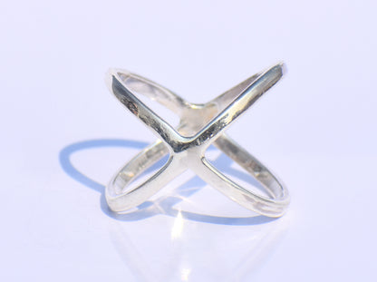 Criss Cross Ring, X Cross Ring, Sterling Silver Jewelry, Handmade Jewelry, Silver X Ring, Statement X Ring, Recycled Silver, Everyday Ring