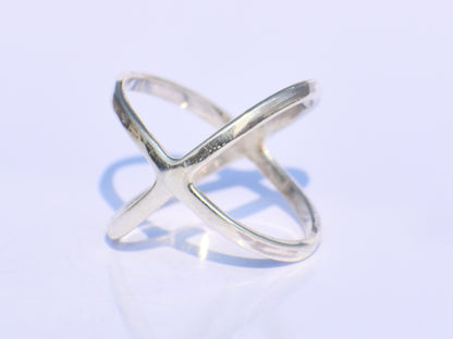 Criss Cross Ring, X Cross Ring, Sterling Silver Jewelry, Handmade Jewelry, Silver X Ring, Statement X Ring, Recycled Silver, Everyday Ring