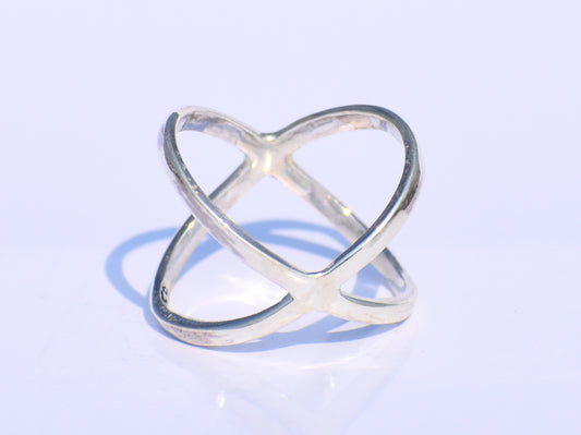 Criss Cross Ring, X Cross Ring, Sterling Silver Jewelry, Handmade Jewelry, Silver X Ring, Statement X Ring, Recycled Silver, Everyday Ring
