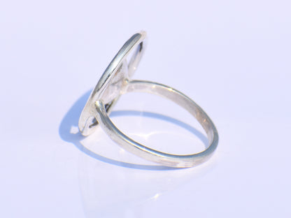 Hollow Circle Ring, Adjustable Ring, Sterling Silver Ring, Handmade Ring, Statement Ring, Boho Ring, Minimalist Ring, Wedding Ring, Gift Her