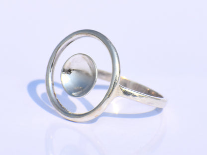 Hollow Circle Ring, Adjustable Ring, Sterling Silver Ring, Handmade Ring, Statement Ring, Boho Ring, Minimalist Ring, Wedding Ring, Gift Her