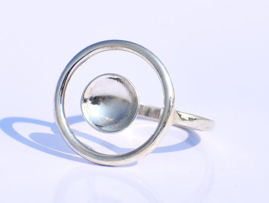 Hollow Circle Ring, Adjustable Ring, Sterling Silver Ring, Handmade Ring, Statement Ring, Boho Ring, Minimalist Ring, Wedding Ring, Gift Her