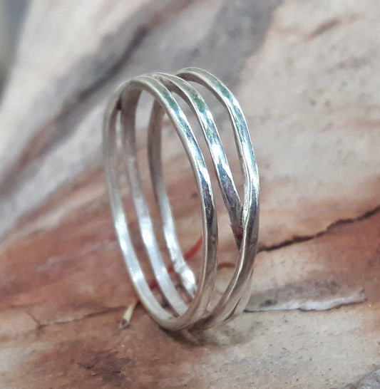 Minimalist Spiral Ring, 925 Sterling Silver Ring, Handmade Silver Ring, Thin Dainty Ring, Christmas Gift, Best Friend Gift, Girlfriend Gift