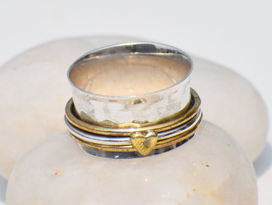 Spinner Ring, Sterling Silver Ring, Meditation Ring, Anxiety Ring, Thumb Ring, Band Ring, Brass Ring, Handmade Ring, Statement Ring, Ring