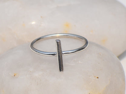 Minimalist Bar Ring, Sterling Silver Bar Ring, Dainty Ring, Thin Ring, Unisex Ring, Solid Silver Ring, Piece Ring, Christmas gift,