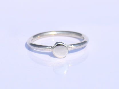 Silver Moon Ring, Silver Circle Ring, 925 Sterling Silver Ring, Handmade Ring, Unisex Ring, Stacking Ring, Silver Dainty Ring, Gift For Her
