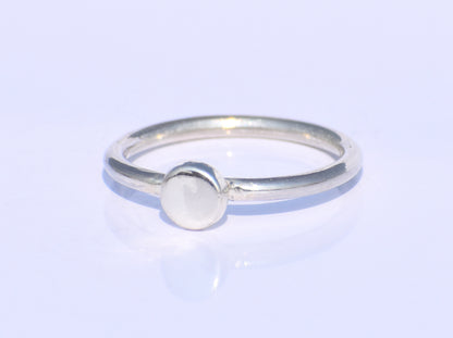 Silver Moon Ring, Silver Circle Ring, 925 Sterling Silver Ring, Handmade Ring, Unisex Ring, Stacking Ring, Silver Dainty Ring, Gift For Her