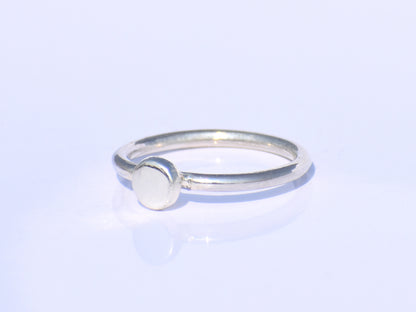 Silver Moon Ring, Silver Circle Ring, 925 Sterling Silver Ring, Handmade Ring, Unisex Ring, Stacking Ring, Silver Dainty Ring, Gift For Her