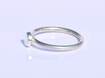 Silver Moon Ring, Silver Circle Ring, 925 Sterling Silver Ring, Handmade Ring, Unisex Ring, Stacking Ring, Silver Dainty Ring, Gift For Her