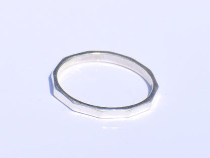 Fine Hammered Ring, Sterling Silver Ring, Midi Ring, Thin Band Ring, Screw Ring, Statement Ring, Friendship Ring, Sorry Gift, Back To School