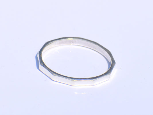Fine Hammered Ring, Sterling Silver Ring, Midi Ring, Thin Band Ring, Screw Ring, Statement Ring, Friendship Ring, Sorry Gift, Back To School
