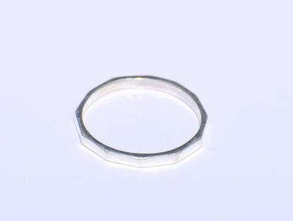 Fine Hammered Ring, Sterling Silver Ring, Midi Ring, Thin Band Ring, Screw Ring, Statement Ring, Friendship Ring, Sorry Gift, Back To School