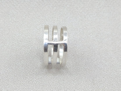 Silver Band Ring, 925 Sterling Silver Ring, Triple Ring, Wide Ring, Jewelry For Women, Bohemian Ring, Custom Size, Propose Gift For Men