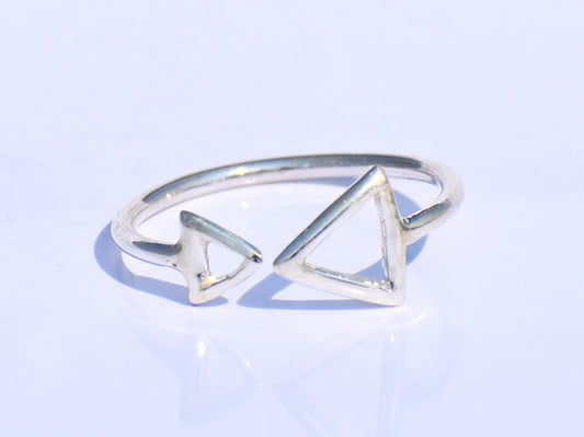 Double Triangle Ring, Hollow Triangle, Minimalist Jewelry, Silver Jewelry, Handmade Jewelry, Wedding Jewelry, Geometric Ring, Gift For Her