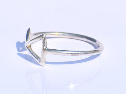 Double Triangle Ring, Hollow Triangle, Minimalist Jewelry, Silver Jewelry, Handmade Jewelry, Wedding Jewelry, Geometric Ring, Gift For Her