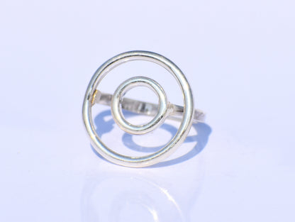 Hollow Circle Ring, Sterling Silver Ring, Adjustable Ring, Minimalist Ring, Stackable Ring, Midi Ring, Bridel Ring, Wedding Ring, Boho Ring