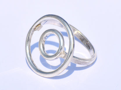 Hollow Circle Ring, Sterling Silver Ring, Adjustable Ring, Minimalist Ring, Stackable Ring, Midi Ring, Bridel Ring, Wedding Ring, Boho Ring