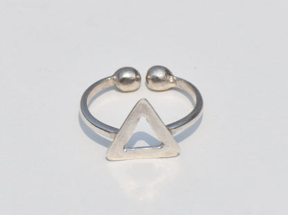 Hollow Triangle Ring, Adjustable Ring, Sterling Silver Ring, Dainty Ring, Boho Ring, Stacking Ring, Duzy Ring, Personalized Ring, Plain Ring
