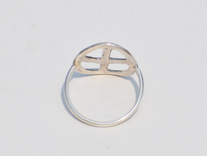 Peace Ring, Symbol Ring, Handmade Ring, Silver Ring, Stackable Ring, Girls Ring, Women Casual Ring, Meditation Ring, Greek Ring, Rustic Ring